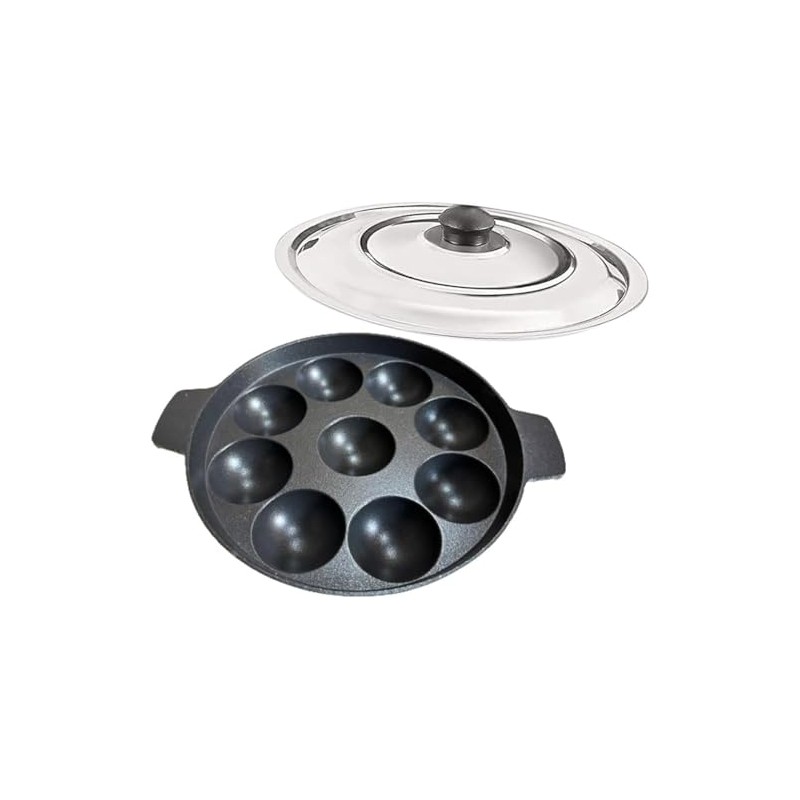 Sahishnu Online & Marketing 9 Cavity Induction Base Appam Pan