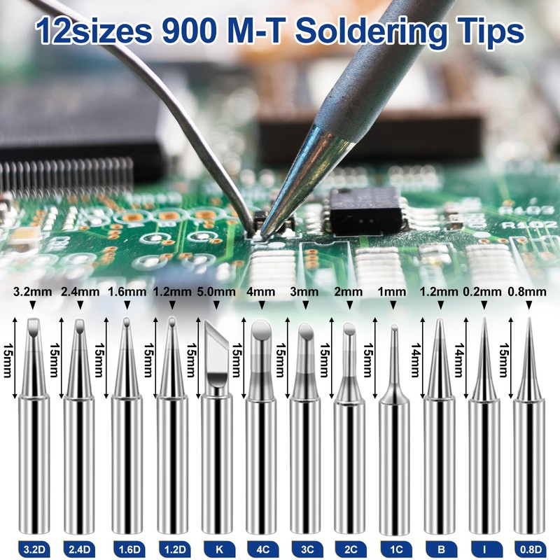 151 Piece Threaded Inserts Soldering Tips Set, 100 W Temperature