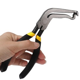 WODHMIEY 60° Angled Tip Electrical Disconnect Pliers, 60° Angled Tip Carbon Steel Hook End Connector Pliers,Automotive Electrical Tools Long Sparks Plug Disassembly Pliers