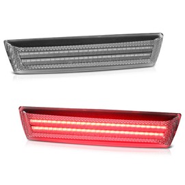 VIPMOTOZ Rear Red Full LED Side Marker Lights Reflector Lamps Compatible With 2008-2012 Chevy Malibu Clear Lens Chrome Housing Driver & Passenger Side Pair Set