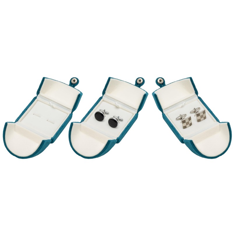 Soft Velvet Small Cufflink Box for Men,Cuff Links Storage Box