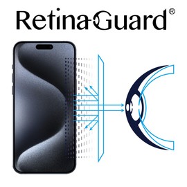 RetinaGuard Anti Blue Light Screen Protector for iPhone15 pro 6.1", Blocks Harmful Blue Light, Protect Your Eyes Help Sleep Better