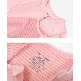 Teach Leanbh Baby Boys Girls 2-Pack Footless Pajamas Cotton 2 Way Zipper Long Sleeve Romper Jumpsuit Sleep and Play (Yellow+Stripe, 12-18 Months)