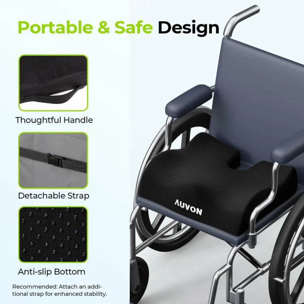 Unbranded Anti-Slip Wheelchair Cushions with Front High Rear Low &