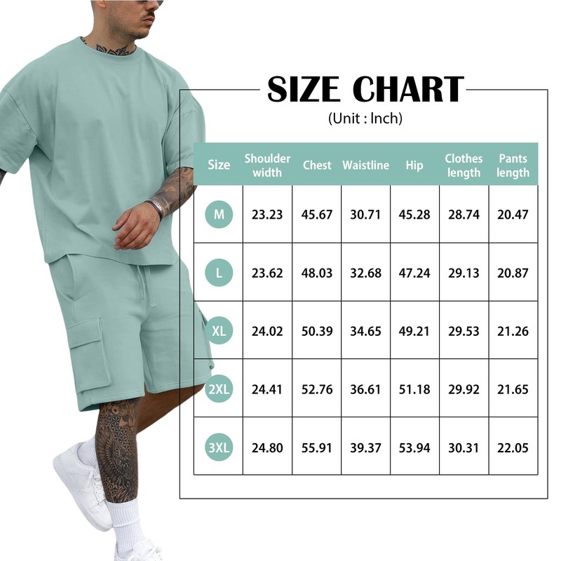 Fastkoala Men's Tracksuit Outfit Set Two Piece Round Neck Suits