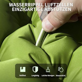 Yuzonc Isomatte Selbstaufblasend, Verdicktes Doppel Camping Matratze, Ultraleicht Luftmatratze Camping f√ºr 2 Personen Aufblasbare mit Fu√üpumpe & Kissen f√ºr Outdoor, Wandern, Zelt