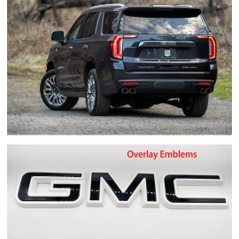 Auto GMC 2021-2024 GMC YUKON YUKON XL Rear Tailgate Black White OVERLAY Emblem