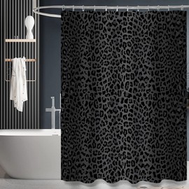 ZTTXL Shower Curtain (60" x 72"), Black Leopard Cheetah Print, Polyester Fabric, Waterproof, Modern Style, Bathroom