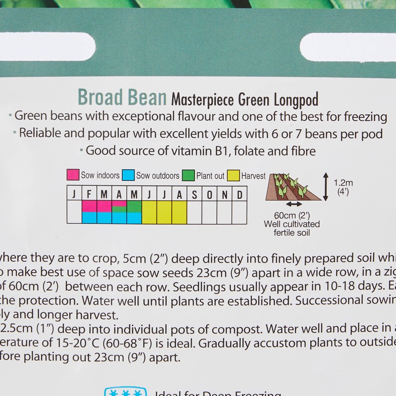 Mr Fothergill's 20086 Broad Bean Masterpiece Green Longpod