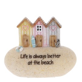 Shudehill Giftware Pebble Lane Cottage Collection, Sentiment Message, Perfect House warming gift or Present (Life is always better at the beach)