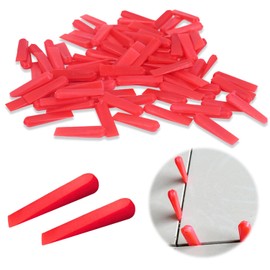 Tile Spacer Wedge Tile Leveling Multi-Purpose Wedge Leveling Wedge Gap Adjustment Wedge Red 0.5mm-5mm x 100pcs Reusable
