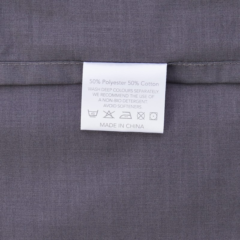 Helena Springfield Plain Dye Percale 50/50 Oxford Pillow Case, Charcoal,