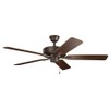 Kichler 330018SNB Basics Pro 52'' Ceiling Fan, Satin Natural Bronze