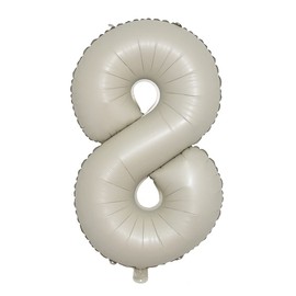 32 inch Cream Color Number Balloons 0-9 Large Digital Foil Helium Ball Girl Kids Adult Happy Birthday Party Decoration Wedding (32 inch Cream 8)
