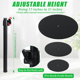 Adjustable Plant Risers for Inside Pots, 17-31" Rise Planter Insert Filler for Large Pots, Plant Lift Inserts Pot Risers for Indoor Outdoor Tall Taper Planter Container (6" 8" 10" Base Top, Set of 1)