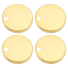 HAFRILY 4Pcs 60mm Toilet Seat Hinges Cover Stainless Steel Toilet Seat Hinge Fixings Covers for Toilet Blind Holes Gold