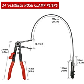 Hose Clamp Pliers 24" ，Flexible Clamp Tight Wire Tool with Cable for Car Repairs- Hose Clamp Removal Tool and Ring Clamp Pliers Type or Flat-band Tools
