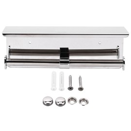 Toilet Paper Holder Dual End Wall Mounted Toilet Roll Holder 304 Stainless Steel for Bathroom Kitchen