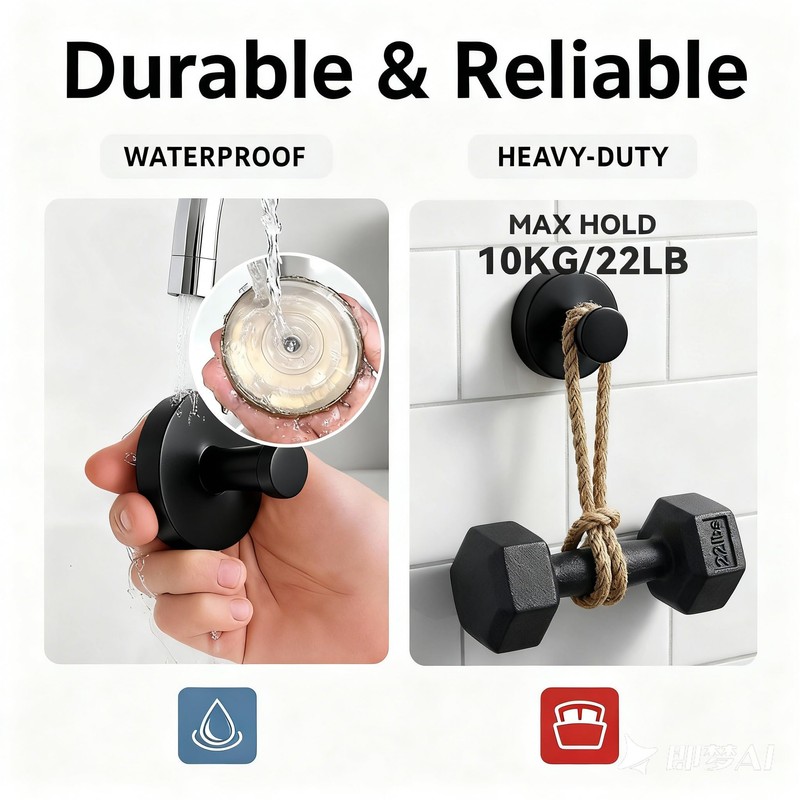 BAIIKO Suction Cup Wreath Hangers for Front Door Glass, Heavy