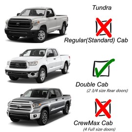 Deebior 94761 Side Window Visor Wind Deflector,4pcs Outside Mount Tape-On Nice Sun Rain Guards Set fit for 2007-2021 Toyota Tundra Double Crew Cab With 2 3/4 Size Rear Doors