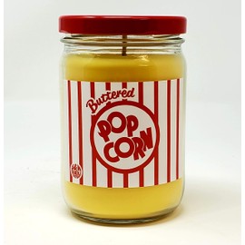 Buttered Popcorn Candle ~ Premium 100% All Natural Soy Candle ~ Movie Night Candle ~ Highly Scented (12oz Glass Jar)