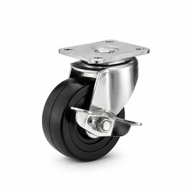 Swivel Chair Caster with Brake for Mobile Furniture - Durable Stainless Steel, Quiet 360° Rotation, and Floor-Friendly Wheels for Home and Office
