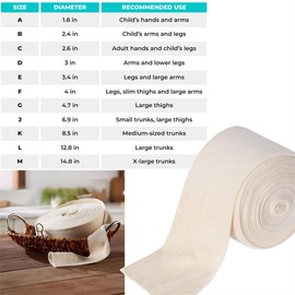 Tubular Bandage Reusable Support Bandage Stretch Eczema Bandage Washable Sport Bandages Unstretched Bandage for Large Knee Size D (3 Inch x 8.75 Yard) No stretch