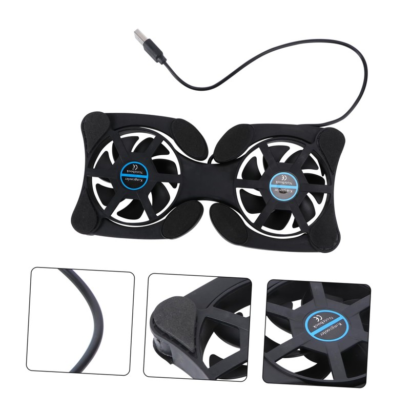 OSALADI Portable Foldable Laptop Cooler Dual USB Fans Height Computer