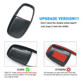 REMOCH REMOCH Gear Shift Knob Head Cover for Dodge Charger Accessories 2015-2023 Challenger 2015-2024 Durango 2016-2025 ABS Interior Shell Insert Decoration Protector (Red Trim)