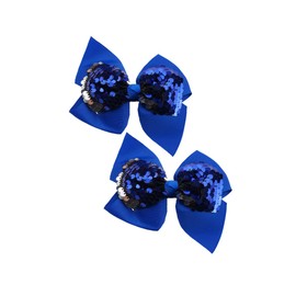 Baby Girl Hair Sequin bow hairpin Bows Edge clamp Alligator Clips for Infant Toddler Baby Girl(F29) (Royal Blue)