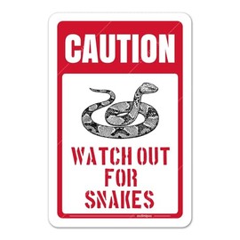 Beware of Snakes Warning Signs “Caution - Watch Out For Snakes” Oxdimipxo Aluminum Plaque, Safety Signs & Signals, Security Sign, Road Yard Decor, Metal, 8 X 12 Inch