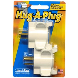 Hug-A-Plug Dual Outlet Wall Adapter, Twin Pack Ivory