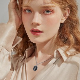 YAFEINI Sterling Silver Santa Muerte/St Peregrine/Hecate/Goddess/Virgin Mary/St Christopher/St Michael/St Jude Necklace Religious Jewelry Gifts for Women Men Unisex, Sterling Silver, No Gemstone