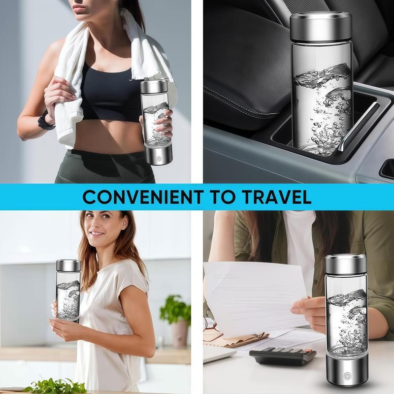 Hydrogen Water Bottles-420ml Hydrogen WaterBottle Generator with SPE PEM Technology,Rechargeable
