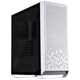 SilverStone Technology Metal ATX Computer Tower Case with Tempered-Glass Side Panel and Ample Air Flow in White (SST-PM02W-G)