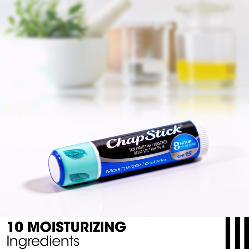 ChapStick Moisturizer 2-in-1 Lipcare SPF 15, Cool Mint, 3-Pack – Sunscreen