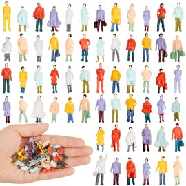 Hungdao 100 Pcs Small 1: 87 Ho Scale Tiny People Figurines Miniature People Figurines for Park Street Miniature Scenes Sitting Standing Tiny People Architectural People Painted Figures