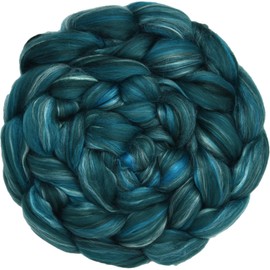 Merino Silk Luxe Tonal Designer Blend. Superfine Merino, Mulberry Silk, Tussah Silk. Top Roving for Spinning or Felting. Meadow Mist 4oz