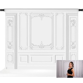 Kate Elegant White Wall Photography Backdrop Classic Interior Style Design Background for Professional Portraits Photo Studio Props 10x8ft
