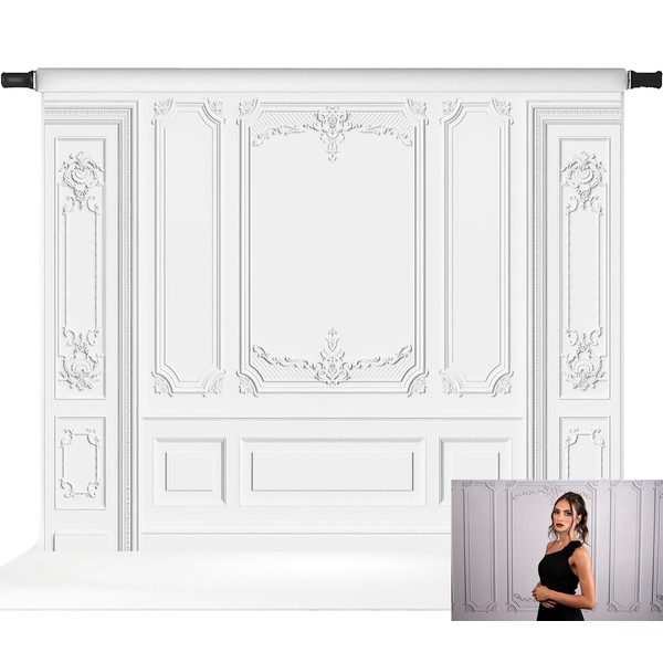 Kate Elegant White Wall Photography Backdrop Classic Interior Style Design
