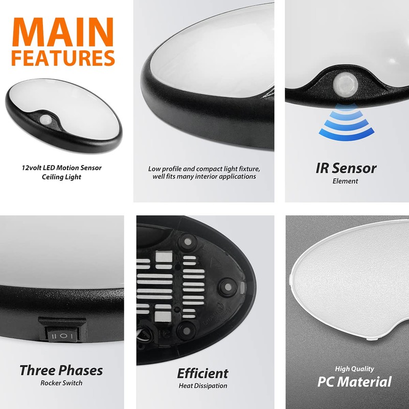 Dream lighting RV Motion Sensor Light 12V RV Trailer Boat