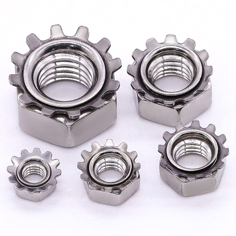 M5-0.8mm K-Lock Nuts, 304 Stainless Steel 18-8, Kep Lock Nuts