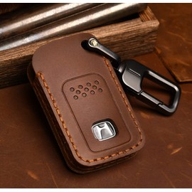 [JSSD] Smart Key Case for Cars, Replacement, Honda Key Case, Step Wagon, RK Freed, Elysion, etc., 2 Buttons, HONDA Fashionable, Exclusive Genuine Leather, Unisex, Gift, 2 Colors, FBA Shipping (Brown)