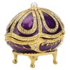 Hapivida Enamel Faberge Egg Jewellery Box, Purple Rhinestone Jewellery Box,