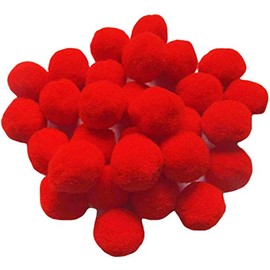 YYCRAFT 100pcs 1 inch Craft Pom Poms Balls for Hobby Supplies and DIY Creative Crafts, Party Decorations,Red