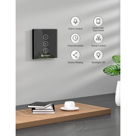 Smart Roller Shutter Switch, Etersky WiFi Roller Shutter Timer Switch Smart Blinds Switch with Touch Panel, Compatible with Alexa Google Home, App Remote Control for Curtain Awning [Zero Conductor