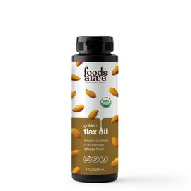 organic golden flax seed oil - size: 8 oz