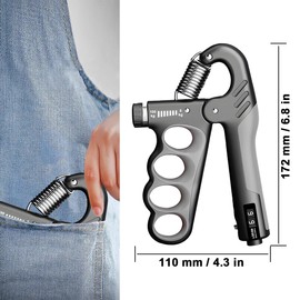 Ruayia Hand Trainer, Grip Strength Trainer for Fitness Strength Training, Grip Strength Trainer, Athletes and Hand Trainer, Finger Trainer, Grey
