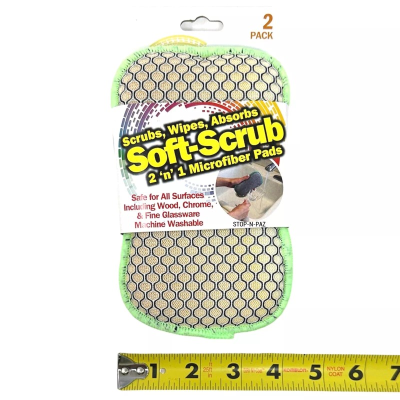 A&H Soft Scrub Microfiber Scrub n Wipe Cleaning Sponge Pads