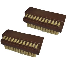Coralpearl Wooden Nail Brush, Rosewood Colour, Natural Bristles, Pack of 2, Double-Sided Hand Wash Brush Cleaner, Fingernails Toenails Brush, Craftsman Brush, Scrubbing Cleaning Brushes